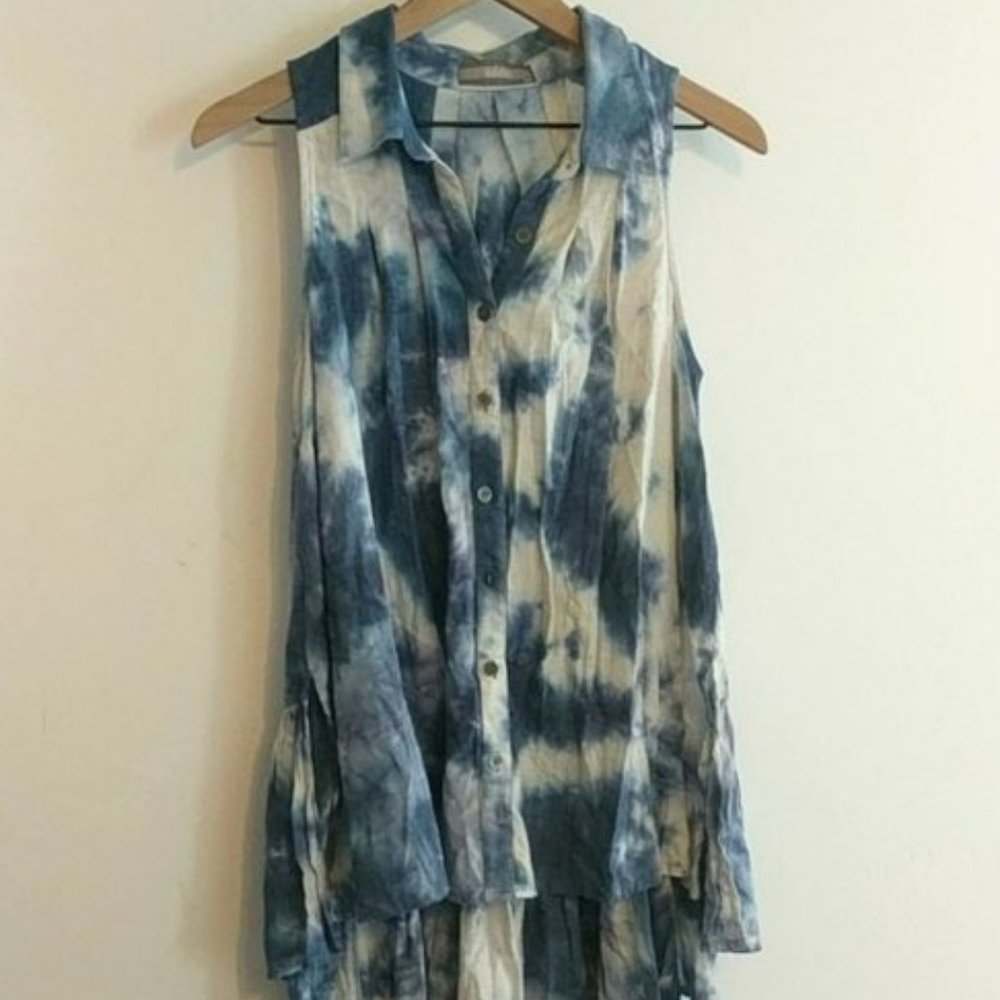 Tie Dye Collared Tunic Lizard Thicket Size Small